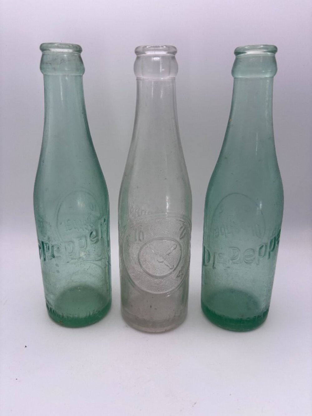 3 Vintage Dr. Pepper Bottles
